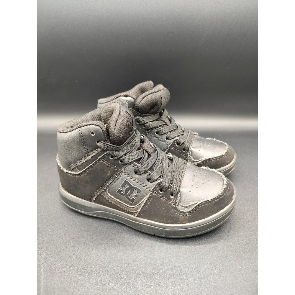 DC Shoes Pure High Top Kids Black Skate Sneakers ADBS700093 Size 11C